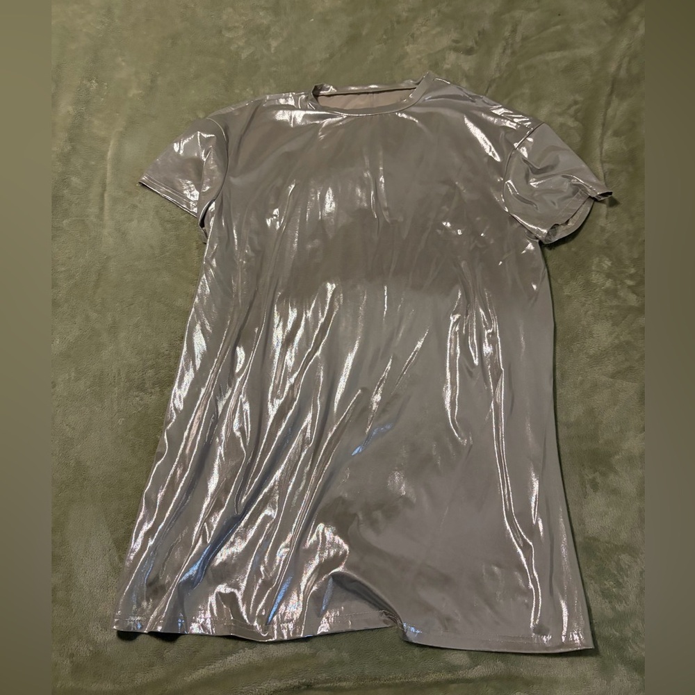 SHEIN Metallic Silver Top